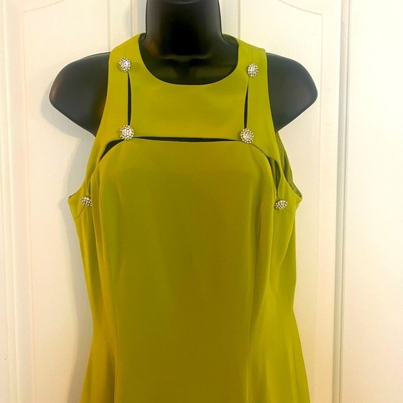 “CACHE” Keyhole Cut-Outs & Rhinestone Dress - Picture 3 of 14